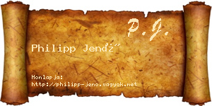 Philipp Jenő névjegykártya