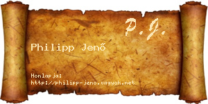 Philipp Jenő névjegykártya